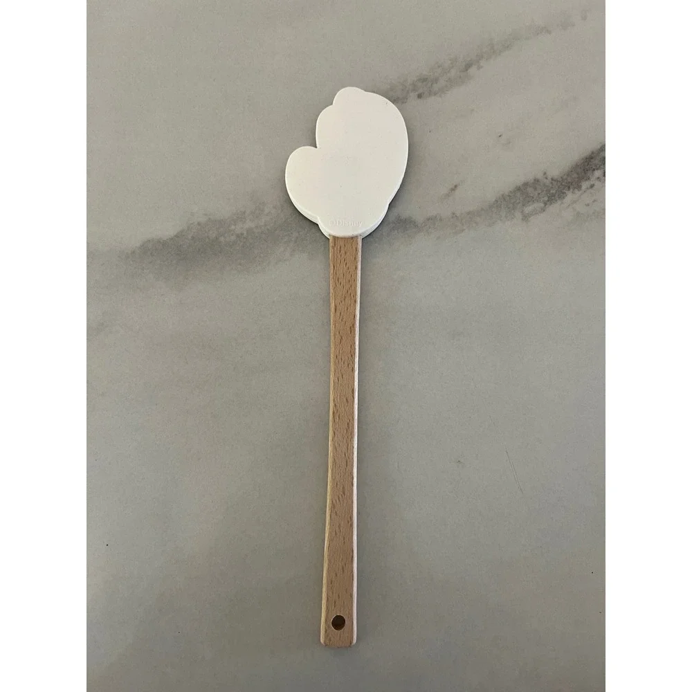Disney Mickey Mouse Silicone Spatula White Glove Wood Handle Kitchen Tool 12.5in